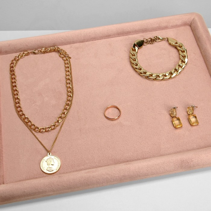 Подставка для украшений универсальная без вставок «Плюш»,флок,33×25×1,8 см, цвет розовый Подставка для украшений универсальная без вставок «Плюш»,флок,33×25×1,8 см, цвет розовый