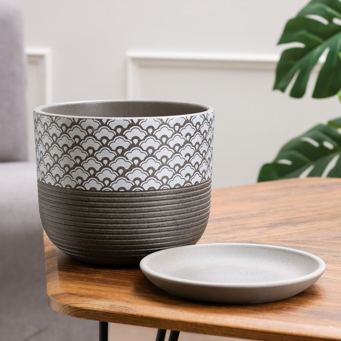 Горшок цветочный Горшок цветочный "Хоккайдо" серый бук №3 2,79 л