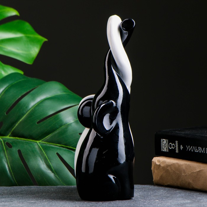 Фигура Фигура "Пара слонов" 9х15х25см чёрный/белый,