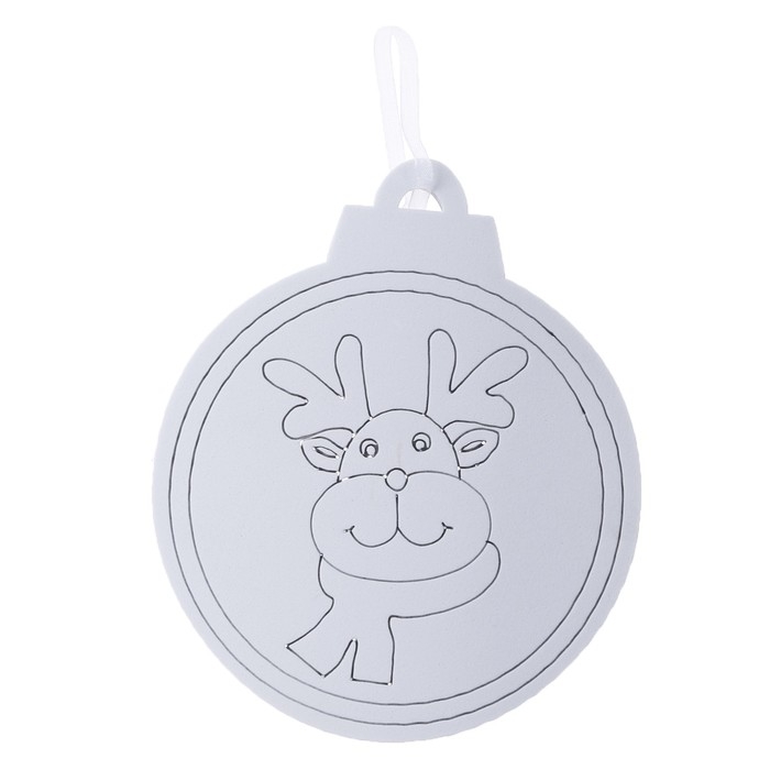 Ёлочное украшение под раскраску «Олень» 4 шт., кисть Ёлочное украшение под раскраску «Олень» 4 шт., кисть