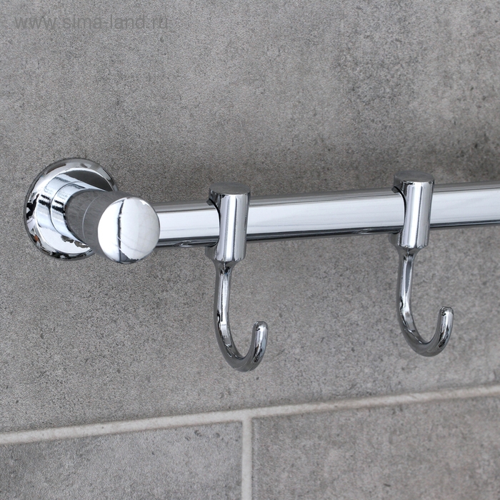 Крючок настенный на планке, двигающийся, Accoona А163-5, 5 шт, цвет хром Крючок настенный на планке, двигающийся, Accoona А163-5, 5 шт, цвет хром