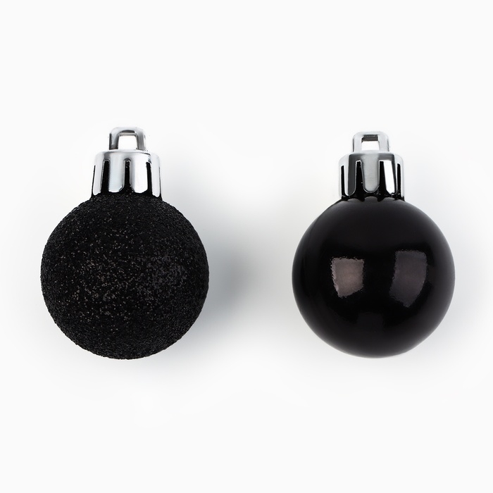 Новогодние шары ёлочные, на Новый год, d=3 см, 20 шт., цвет чёрный Новогодние шары ёлочные, на Новый год, d=3 см, 20 шт., цвет чёрный