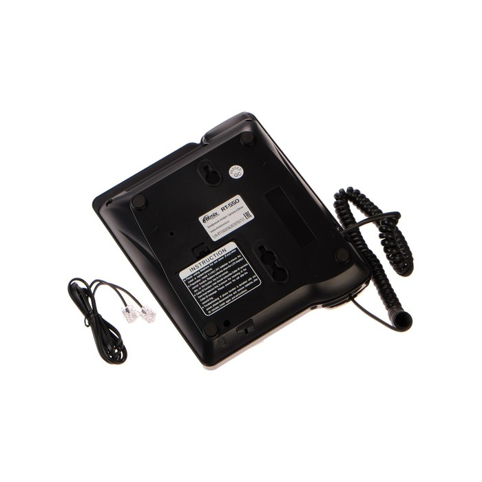 Проводной телефон Ritmix RT-550, дисплей, телефонная книга, однокнопочный набор, AUX, черный Проводной телефон Ritmix RT-550, дисплей, телефонная книга, однокнопочный набор, AUX, черный