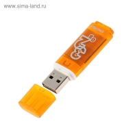 Флешка Smartbuy Glossy series Orange, 32 Гб, USB2.0, чт до 25 Мб/с, зап до 15 Мб/с,оранжевая