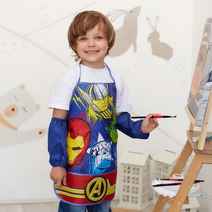 Фартук с нарукавниками детский «Команда Мстители», 49х39 см Фартук с нарукавниками детский «Команда Мстители», 49х39 см