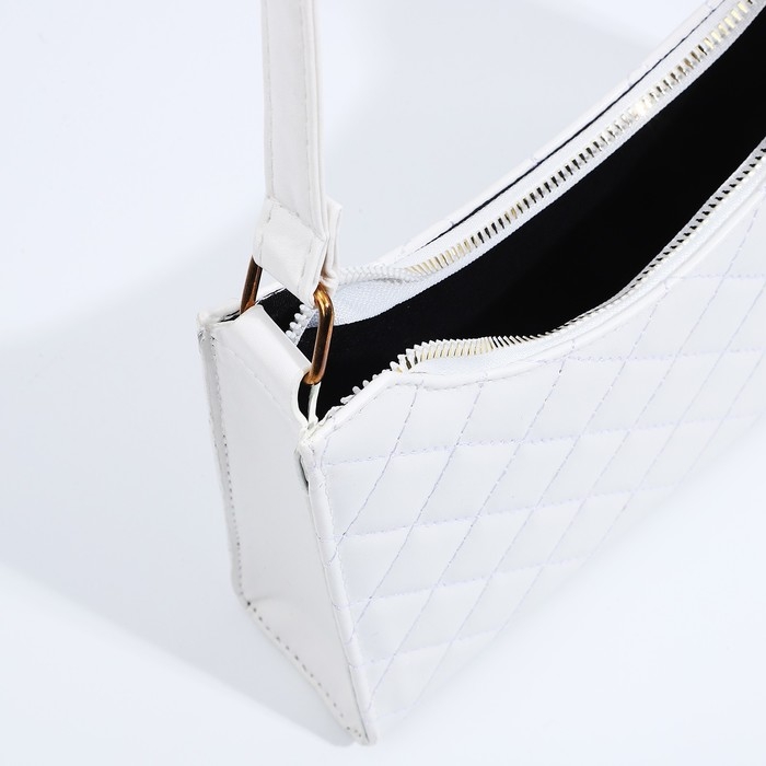 Сумка-багет на молнии, цвет белый Сумка-багет на молнии, цвет белый