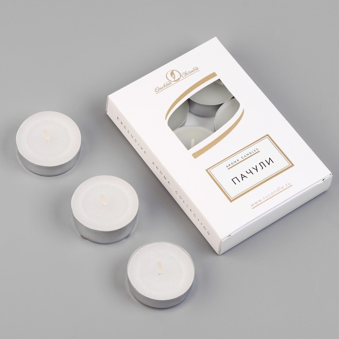 Набор свечей чайных ароматизированных Набор свечей чайных ароматизированных "Пачули", 6 шт, 12 гр