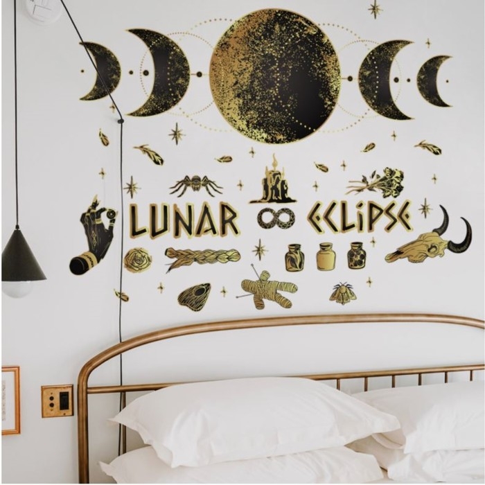 Наклейка пластик интерьерная цветная Наклейка пластик интерьерная цветная "Лунное затмение" набор 2 листа 30х60 см