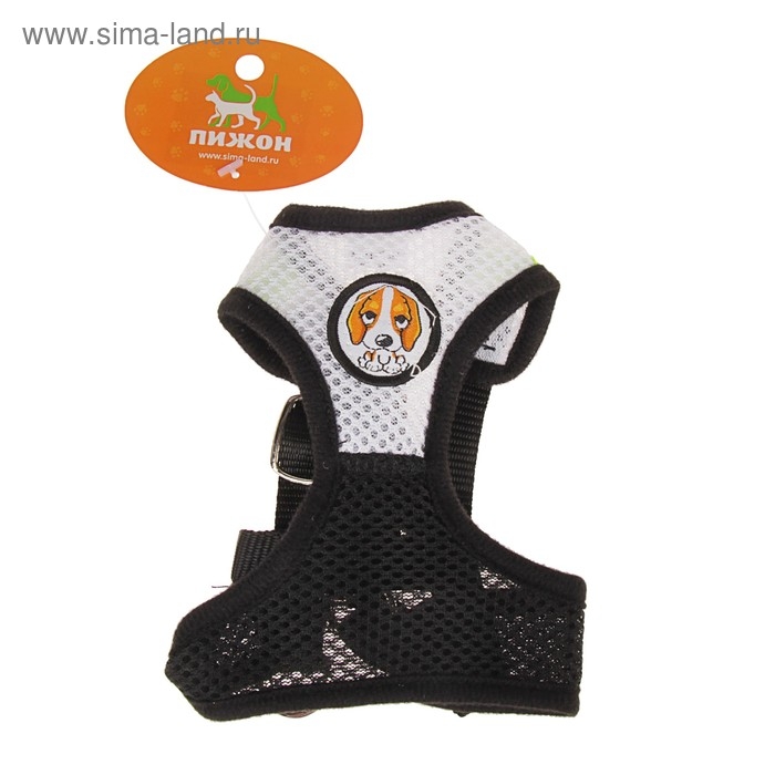 Шлейка регулируемая дышащая, светоотражающая, размер L, (ОГ 44-64 см, ОШ 40-60 см), чёрная Шлейка регулируемая дышащая, светоотражающая, размер L, (ОГ 44-64 см, ОШ 40-60 см), чёрная