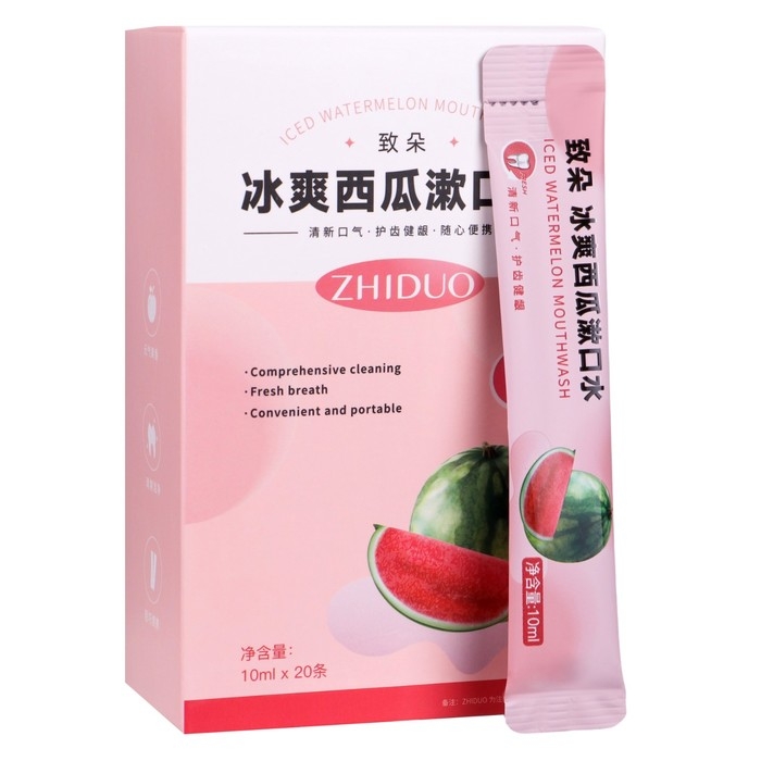 Набор ополаскивателей для рта в стиках со вкусом арбуза, 20шт по 10 мл Набор ополаскивателей для рта в стиках со вкусом арбуза, 20шт по 10 мл