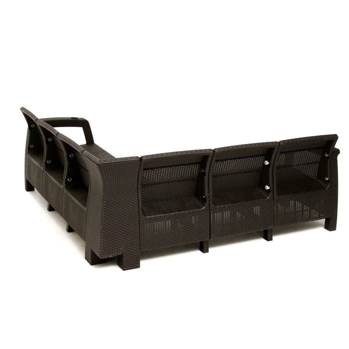 Набор садовой мебели: диван угловой и стол, мокко Набор садовой мебели: диван угловой и стол, мокко