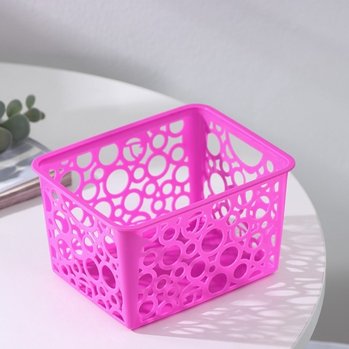 Корзина для хранения Доляна «Круги», пластик, 11,5×14×8 см, цвет МИКС Корзина для хранения Доляна «Круги», пластик, 11,5×14×8 см, цвет МИКС