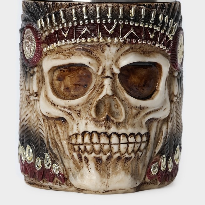 Кружка из нержавеющей стали «Череп», 400 мл, цвет бежевый Кружка из нержавеющей стали «Череп», 400 мл, цвет бежевый