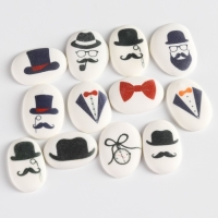 Посыпка медальоны сахарная с картинкой микс: &laquo;Джентельмены&raquo; для декора капкейков, торта, напитков, 20 г.