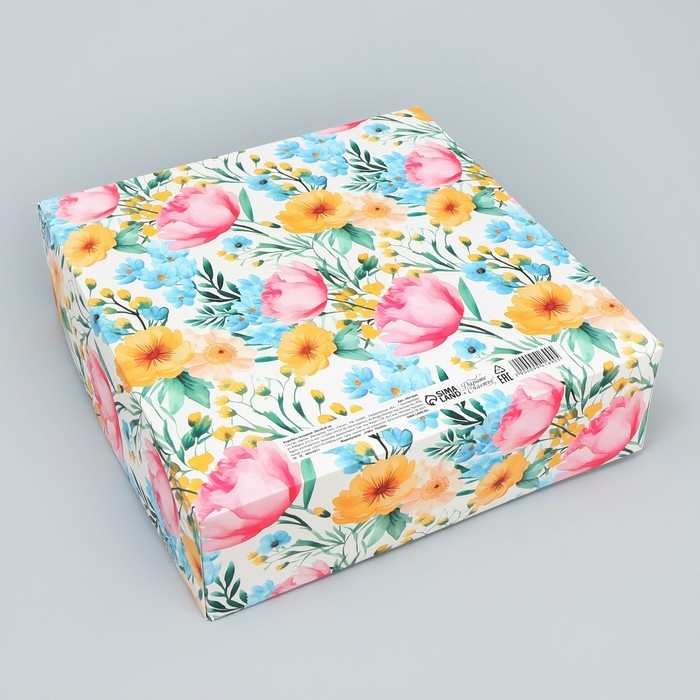 Коробка подарочная складная, упаковка, «Расцветай», 26 х 26 х 8 см Коробка подарочная складная, упаковка, «Расцветай», 26 х 26 х 8 см