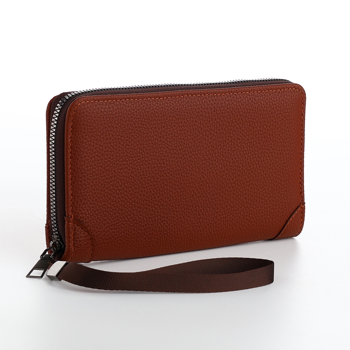 Портмоне мужское на молнии, отдел для карт, монет, цвет коричневый Портмоне мужское на молнии, отдел для карт, монет, цвет коричневый