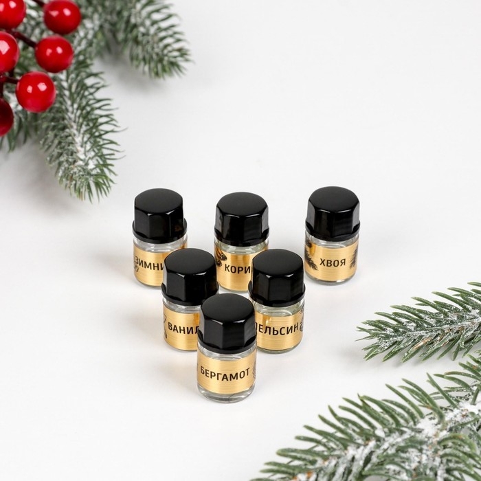 Аромамасла новогодние «С Новым годом» на Новый год, набор 6 шт, 3 мл Аромамасла новогодние «С Новым годом» на Новый год, набор 6 шт, 3 мл