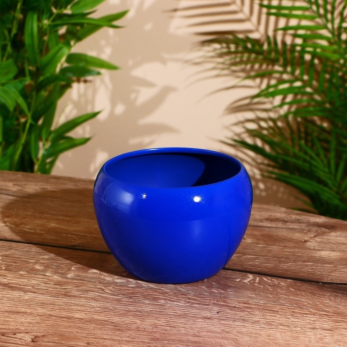 Кашпо  Кашпо "Котл" металл, вазон 15х15х8 см, подставка12,5х12,5х8 см