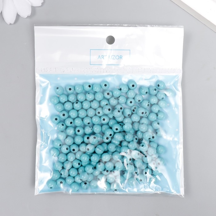 Бусины для творчества пластик Бусины для творчества пластик "Имитация бирюзы" d=0,6 см набор 20 гр