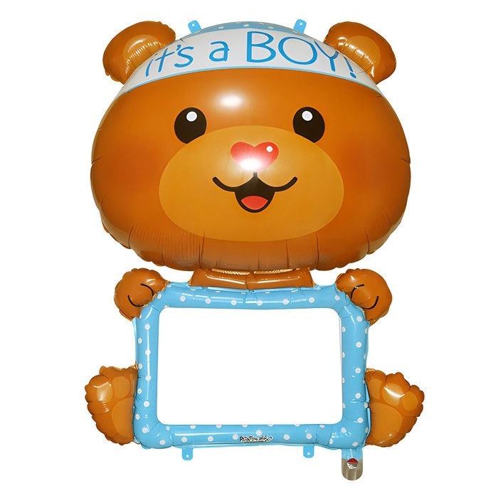 Шар фольгированный 46 Шар фольгированный 46" «Мишка с планшетом», голубой