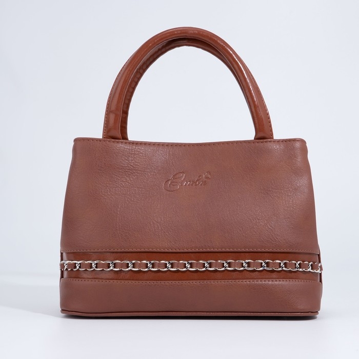 Сумка-тоут Сумка-тоут "Оливи" на молнии, цвет коричневый