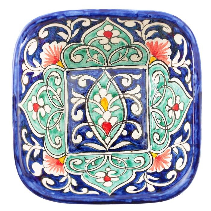 Салатница Риштанская Керамика Салатница Риштанская Керамика "Цветы", 14 см, микс