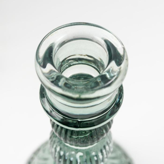 Подсвечник стекло на 1 свечу "Колонна с шарами" синий-зелёный прозрачный 15,5х8,5х8,5 см