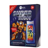 Подарочный набор детский SUPER ROBOT, гель-пена 250 мл и мочалка, Чистое счастье
