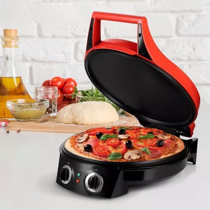 Пиццамейкер Kitfort КТ-3687, 1800 Вт, антипригарное покрытие, красный