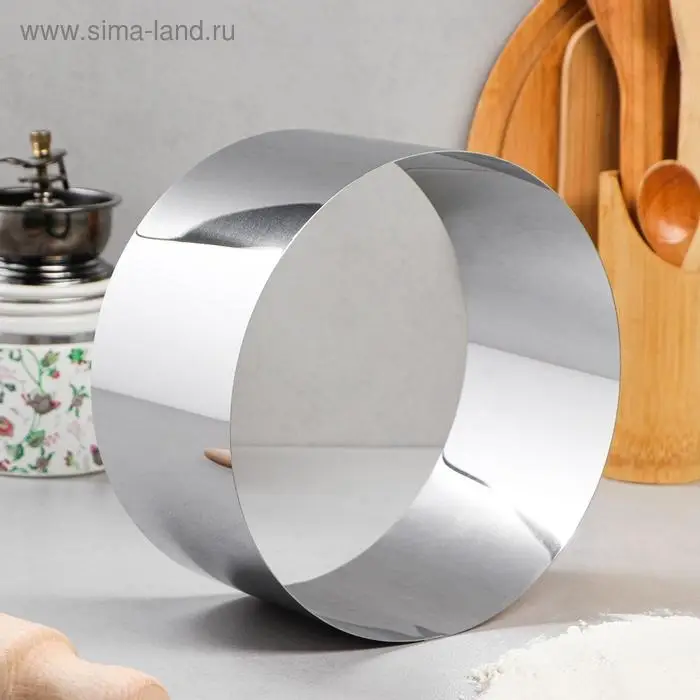 Форма для выпечки и выкладки «Круг», h=10 см, d=20 см, нержавеющая сталь Форма для выпечки и выкладки «Круг», h=10 см, d=20 см, нержавеющая сталь