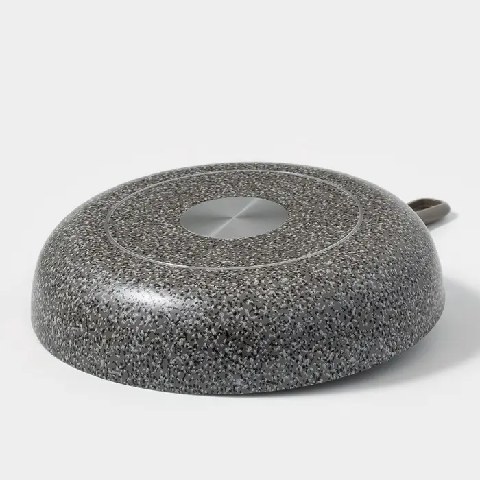 Сковорода Onyx, d=28 см, съёмная ручка, стеклянная крышка, антипригарное покрытие, алюминий, серая