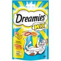 Лакомство Dreamies для кошек, лосось/сыр, 60 г