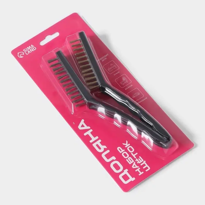 Набор щёток универсальных Доляна, 2 шт, 21×2×2,5 см, рабочая часть 8,5×1,5×1,5 см, цвет чёрный Набор щёток универсальных Доляна, 2 шт, 21×2×2,5 см, рабочая часть 8,5×1,5×1,5 см, цвет чёрный