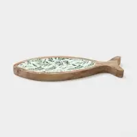 Блюдо в форме рыбки &laquo;Оливковая ветвь&raquo;, 32&times;11.5&times;2 см, дерево манго