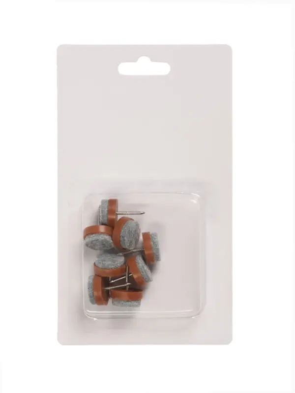 Накладка мебельная круглая ТУНДРА, d=20 мм, 8 шт., коричневая