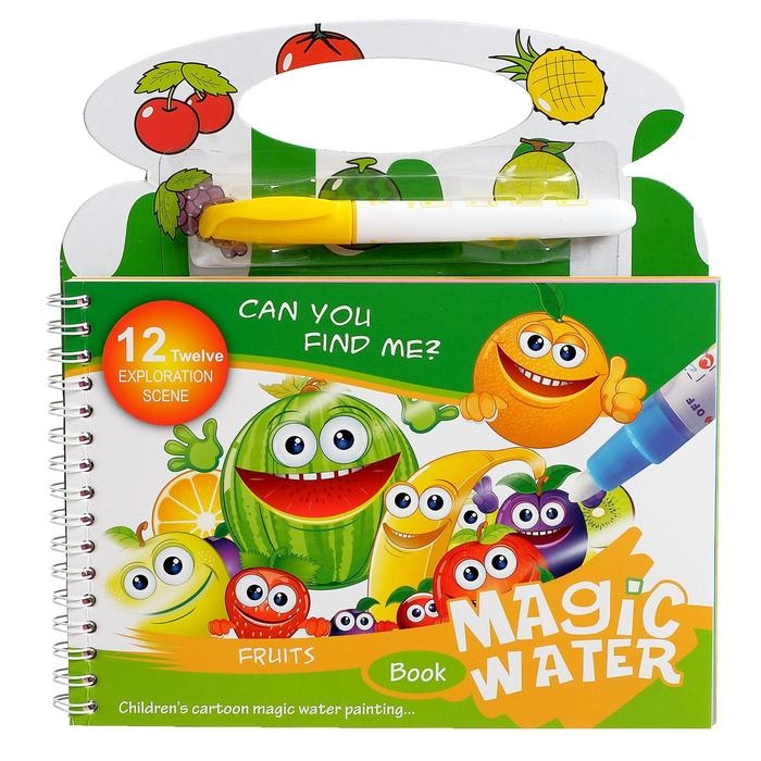 Книжка для рисования водой «Фрукты», с маркером Книжка для рисования водой «Фрукты», с маркером