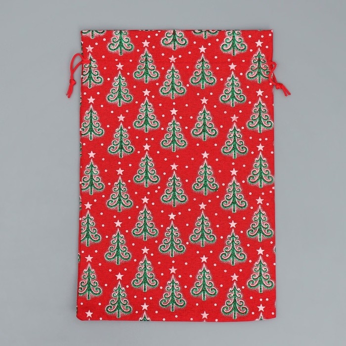 Мешочек подарочный холща «Добра в Новом Году», ёлки, 20 х 30 см +/- 1.5 см, Новый год
