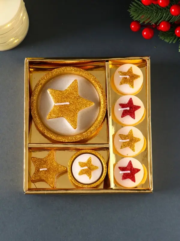 Набор свечей &laquo;Звёзды и подсвечник&raquo;, 7 шт., 15.8&times;16.8&times;3.3 см