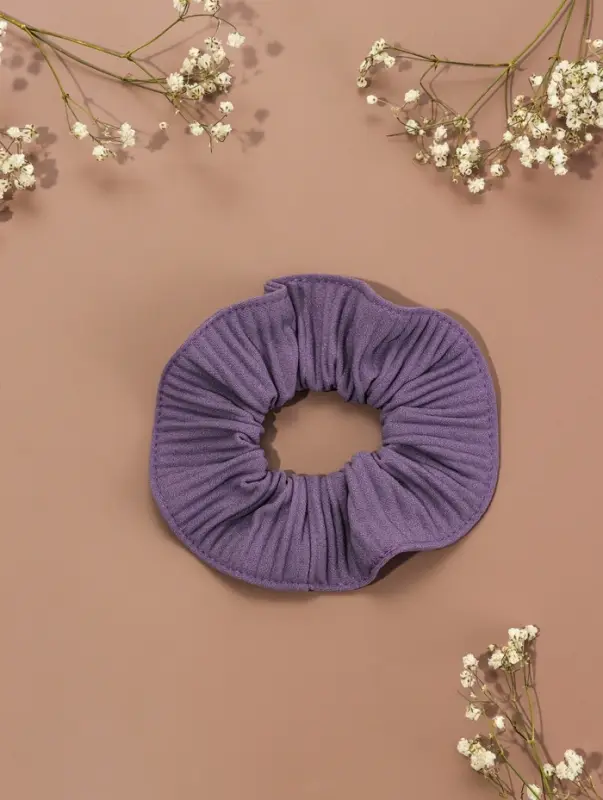 Резинка для волос QF &laquo;Орбита&raquo;, текстура полоска, 10 см, серо-сиреневая