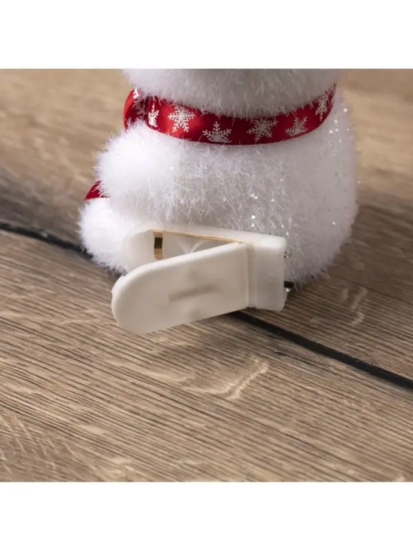 Светодиодная фигура &laquo;Медвежонок в бабочке&raquo; 9&times;12&times;8 см, флок, от батареек CR2032&times;2, свечение тёплое белое