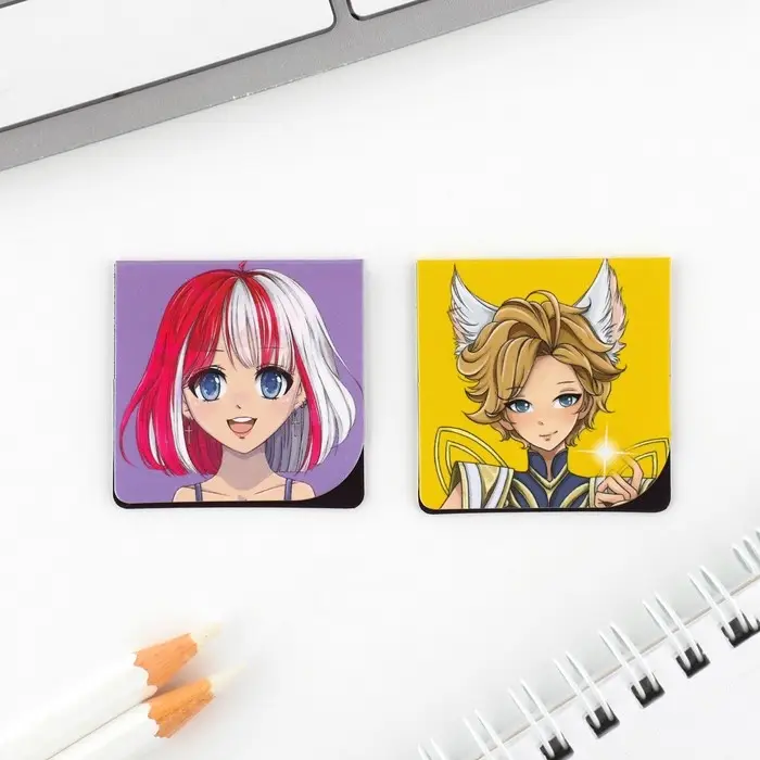 Подарочный набор блокнот и магнитные закладки 2 шт. «Аниме» Подарочный набор блокнот и магнитные закладки 2 шт. «Аниме»