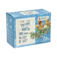 Гирлянда &laquo;Нить&raquo; 7 м, IP20, тёмная нить, 180 ламп, свечение мульти, 8 режимов, 220 В