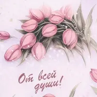 Бумага упаковочная, глянцевая &laquo;От всей души&raquo; 60&times;90 см