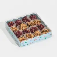 Коробка для кондитерских изделий с PVC крышкой &laquo;Новогодний переполох&raquo;, 15&times;15&times;3 см