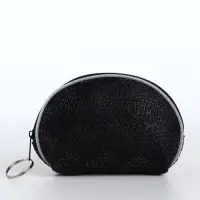 Кошелёк-монетница на молнии, 11.5&times;3.5&times;9 см, чёрный