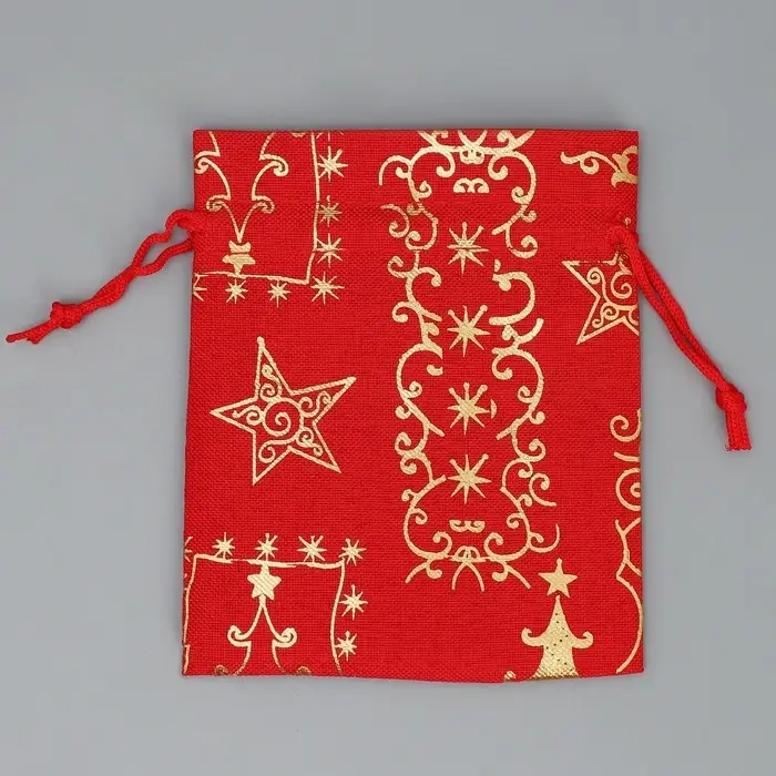 Мешочек подарочный холща «Золотая звезда», тиснение, 10 х 12 см +/- 1.5 см Мешочек подарочный холща «Золотая звезда», тиснение, 10 х 12 см +/- 1.5 см