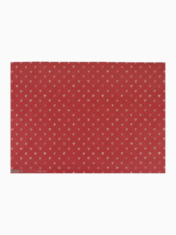 Бумага упаковочная крафтовая &laquo;Сердечки&raquo;, красная, 50&times;70 см