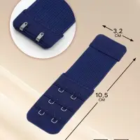 Застёжка для бюстгальтера, удлинитель, 3 ряда 2 крючка, 3.2&times;10.5 см, 5 шт., тёмно-синяя