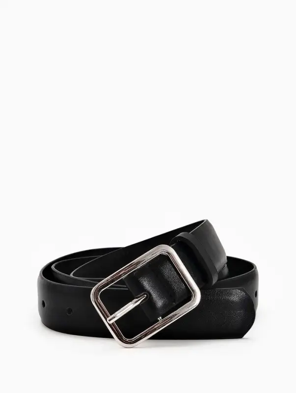 Ремень жен 05-01-02-01, Июнь2505, 3*0,3*110 см, без винта, пряж мат металл, 1 прокол, черный   10903