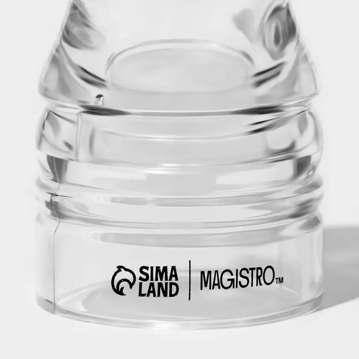 Набор для специй Magistro Glace. 2 предмета: мельница, солонка, 16.5 см, акрил, прозрачный